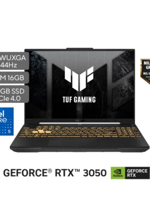 Portátil ASUS TUF Gaming F16 | GeForce RTX 3050 | Intel Core 5 | 16GB de RAM | 512GB SSD de almacenamiento | Windows 11 | 16 Pulgadas |FX607VJ-RL165W | Computador portátil Gamer